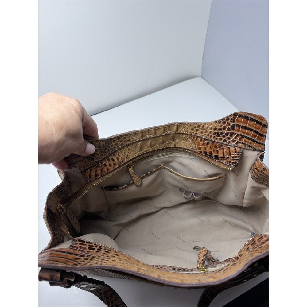 BRAHMIN Melbourne Esme Shoulder Bag Toasted Almond. Tan Brown Double Strap - Picture 10 of 10